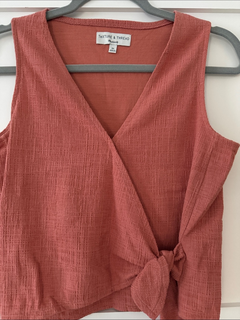 Madewell Textured Rust Tie-Front Camisole
